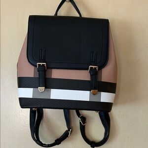 Felicity Los Angeles Black and Brown Vegan Backpack